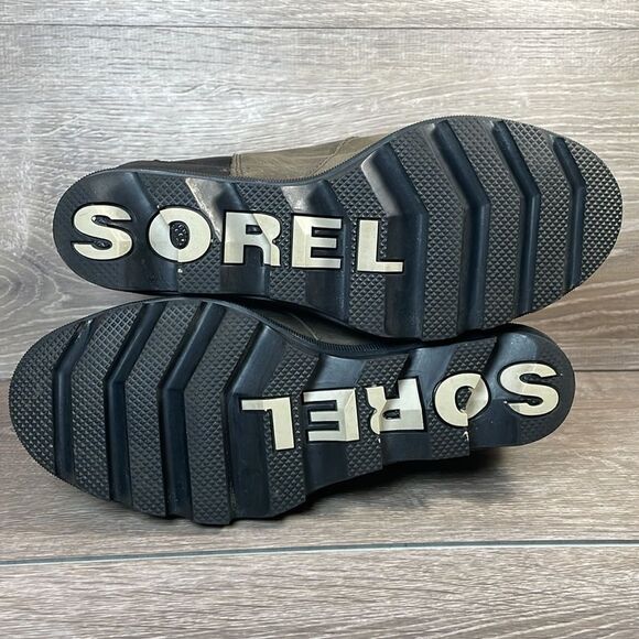 Sorel Joan of Arctic Wedge II Womens Sz 8.5 Quarry Gray Black Leather Ankle Boot - Picture 8 of 11